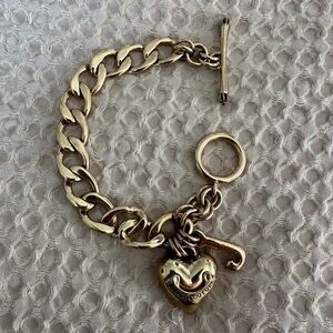Juicy Couture Gold Heart Charm Bracelet